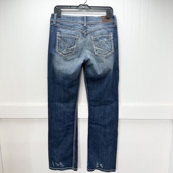 BKE Jeans 29 Bootcut Harper Blue Denim Womens Distress Western Cowboy Rodeo - Picture 2 of 13